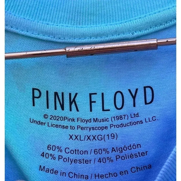 PINK FLOYD Womens Short Sleeve Topknot Classic Tie Dye T Shirt Blue Sz XXL WT07 - Picture 4 of 7